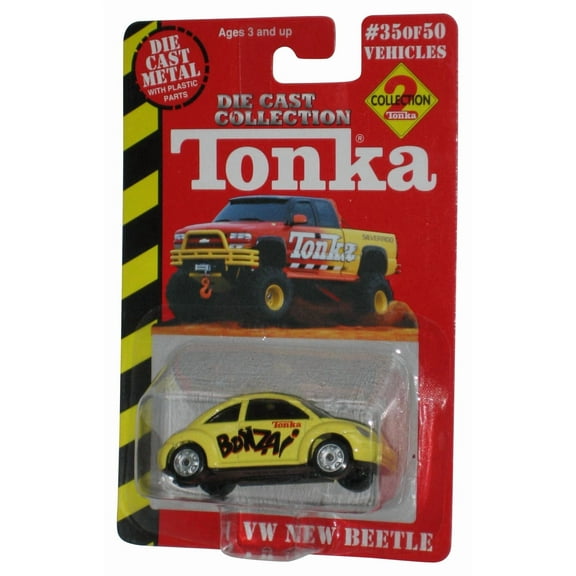 Tonka Die Cast Metal (2000) Maisto Yellow Bonzai VW New Beetle Toy Car #35/50
