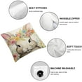 thumbnail image 4 of COMIO Spring Easter Pillow Covers Set of 2 Cute Bunny Rabbit Floral Easter Decorations Watercolor Pink Flower Butterfly Decorative Throw Pillow Cases Outdoor Farmhouse Decor for Sofa Couch Bed, 4 of 6