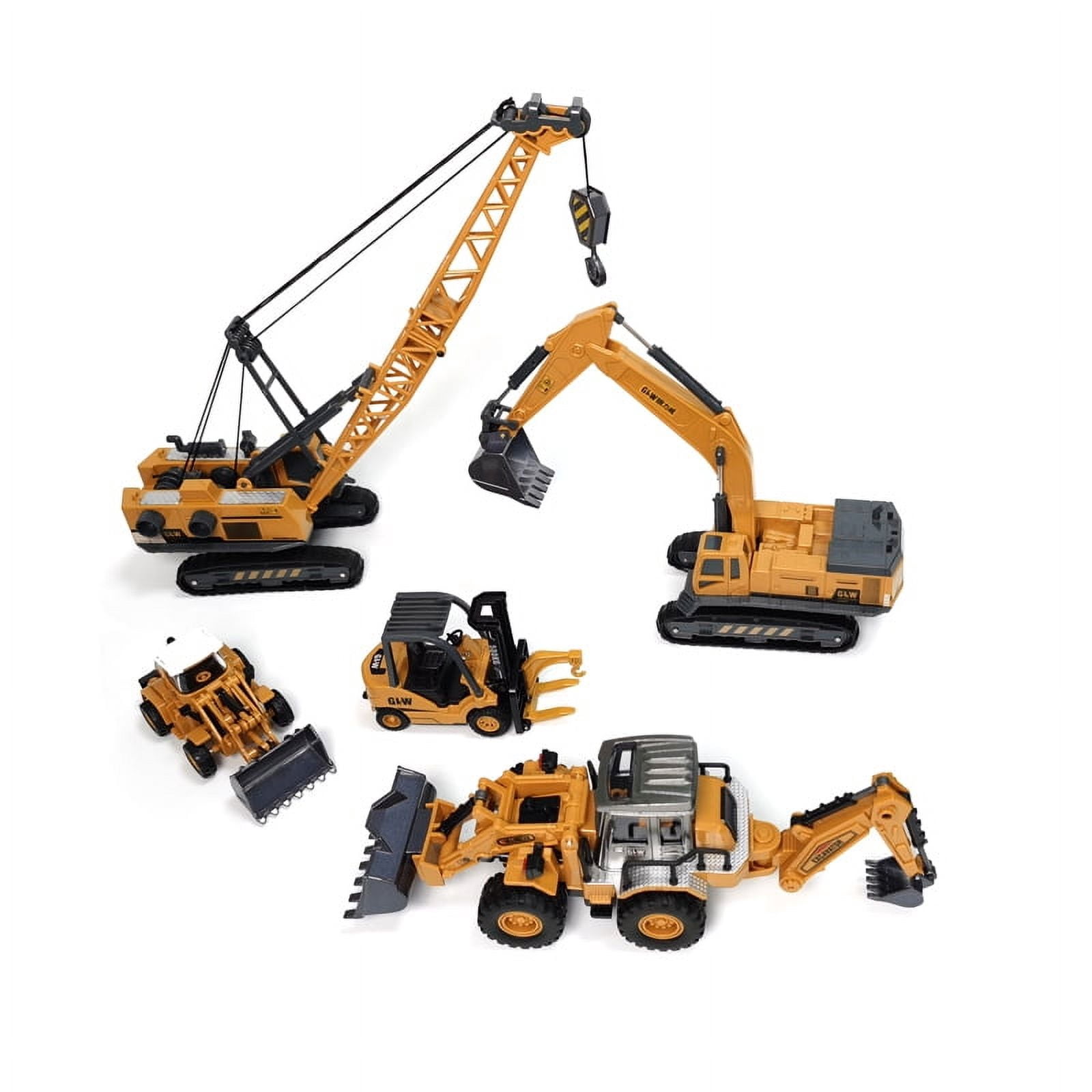 Engineering Diecast Tower Crane Forklift Bulldozer Excavator Vehicle Model Toys for Boys Alloy+Plastic Tractor Inertial Driving