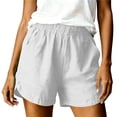 thumbnail image 7 of Pxxlle Summer Shorts for Women with Pockets Casual Wide Leg Baggy Shorts Solid Color High Waisted Vacation Beach Clothes White M, 7 of 7