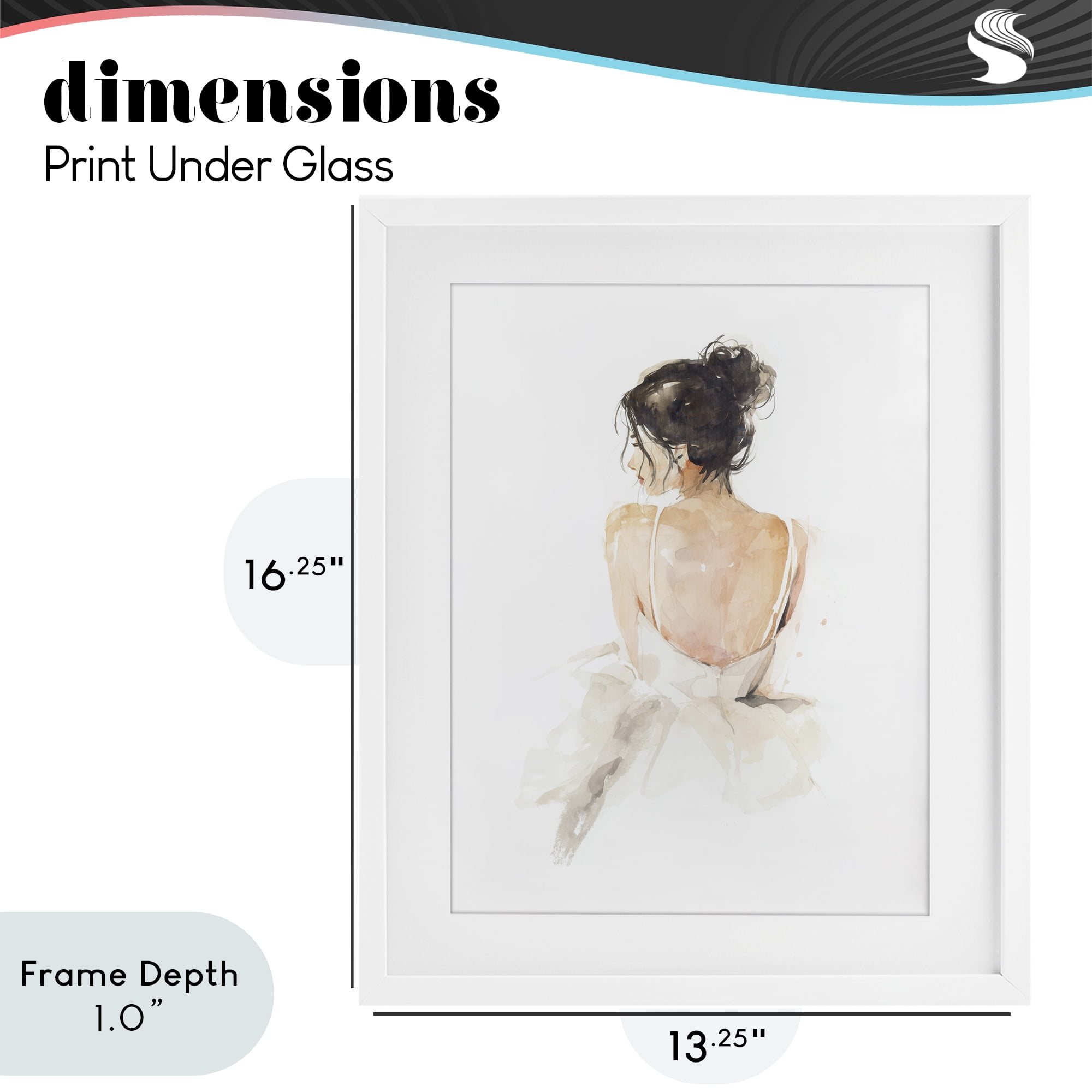 Stupell Industries Feminine Serenity Woman White Framed Print Under Glass, design by Svetlana Aleynikova