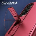 thumbnail image 2 of ELEHOLD for Samsung Galaxy Z Fold 3 Rugged Stand Case with Built-in HD Screen Protector Hinge Protection Foldable Bracket Kickstand Rugged Shockproof Full Body Cover for Galaxy Z Fold 3,Red, 2 of 7