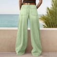 thumbnail image 5 of Miluxas Wide Leg Jeans for Women Trendy High Rise Loose Fit Jeans Casual Denim Pants with Pockets Solid Casual Streetwear Mint Green, 5 of 8