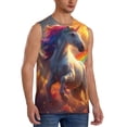 thumbnail image 2 of Honeii Rainbow Sunset Cloud White Horse Print Men's Sleeveless Muscle Shirts, Breathable & Quick-Dry Gym Shirt, Athletic Tank Top for Running, Fitness, and Outdoor Activities-3X-Large, 2 of 7