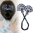thumbnail image 3 of Hair Bun Maker, Rhinestone Flower Hair Clip, Lazy Hair Curler Deft Bun Maker, INS Style Elegant Lazy Hair Curler, Hair Clips with Rhinestones, Flower Hair Bun Maker Deft Bun for Hair Twister, 3 of 8