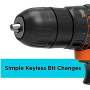 BLACK+DECKER 20V Cordless 3/8 in Drill Driver, 1.5Ah, Battery and Charger Included