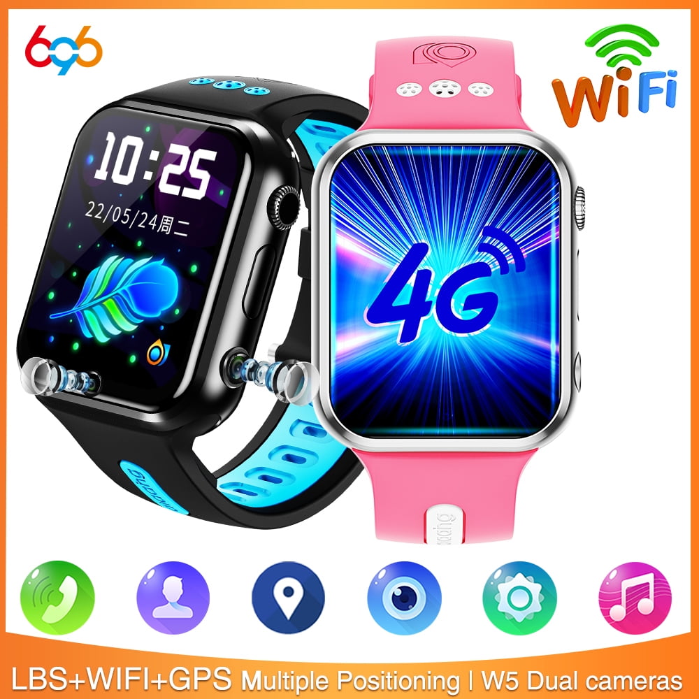 696 Smart Watch Kids 4G SOS GPS Wristwatch Whatsapp Android Video Call Children Smartwatch Dual Camera Wifi Boy Girl SIM Student Walmart