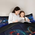 thumbnail image 5 of jejeloiu Blue Cool Car Queen Comforter Set,Extreme Sport Lover Bedding Comforter Set For Racing Gamer Reversible 3-Piece, 5 of 8
