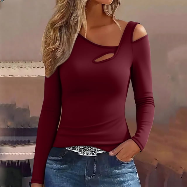 MHFRRA Camiseta Térmica de Manga Larga Estilo Otoño-Invierno para Capa Base Ajustada. Vino