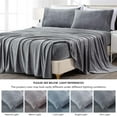 thumbnail image 5 of Chezmoi Collection Extra Soft Fleece Sheet Set Full, 4-Piece Microplush Non-Pilling Velvety Bed Sheet, Deep Pocket - Lightweight All Season Warmth, Full, Medium Gray, 5 of 9
