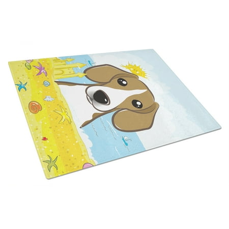 

Caroline s Treasures Beagle Summer Beach Glass Cutting Board Large