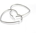 thumbnail image 2 of 10 Pairs Hollow Heart Earrings Stainless Steel Hoop Earrings Silver Tone Ear Wires, 2 of 2