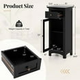 thumbnail image 3 of Costway Armoire de Salle de Bain avec Porte Vitrée Simple et Étagère Réglable Noire, 3 of 10