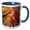 Blue/White, variant on 3drose, Autumn Maple Trees in Pine Forest, Upper Peninsula, Michigan, 11oz Two-tone Green Mug