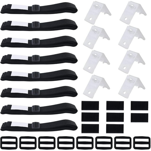 Solar Pool Cover Fixing Kit, 8 Nylon Straps, 8 Cord Plates, 8 Buckles, Pool Cover Tightening Straps for Swimming Pool Tarpaulin Covers