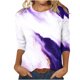 thumbnail image 2 of ICHUANYI Clearance Women's Fashion Short Sleeve Retro Round Neck Printed Loose Tops Blouse Three Quarter Sleeve(White, S) ICHUANYI WER2023081111782, 2 of 4