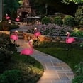 thumbnail image 3 of Matsuzay Flamencos rosados para patio Lámpara solar duradera de acero inoxidable Batería incorporada de 600 mAh que dura toda la noche. Iluminación y accesorios Paquete de 3, 3 of 6