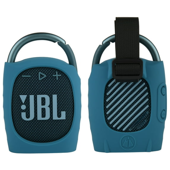 TXEsign Silicone Travel Carrying Case Compatible with JBL Clip 4 - Portable Mini Bluetooth Speaker Protective Stand Up Case Cover -Blue
