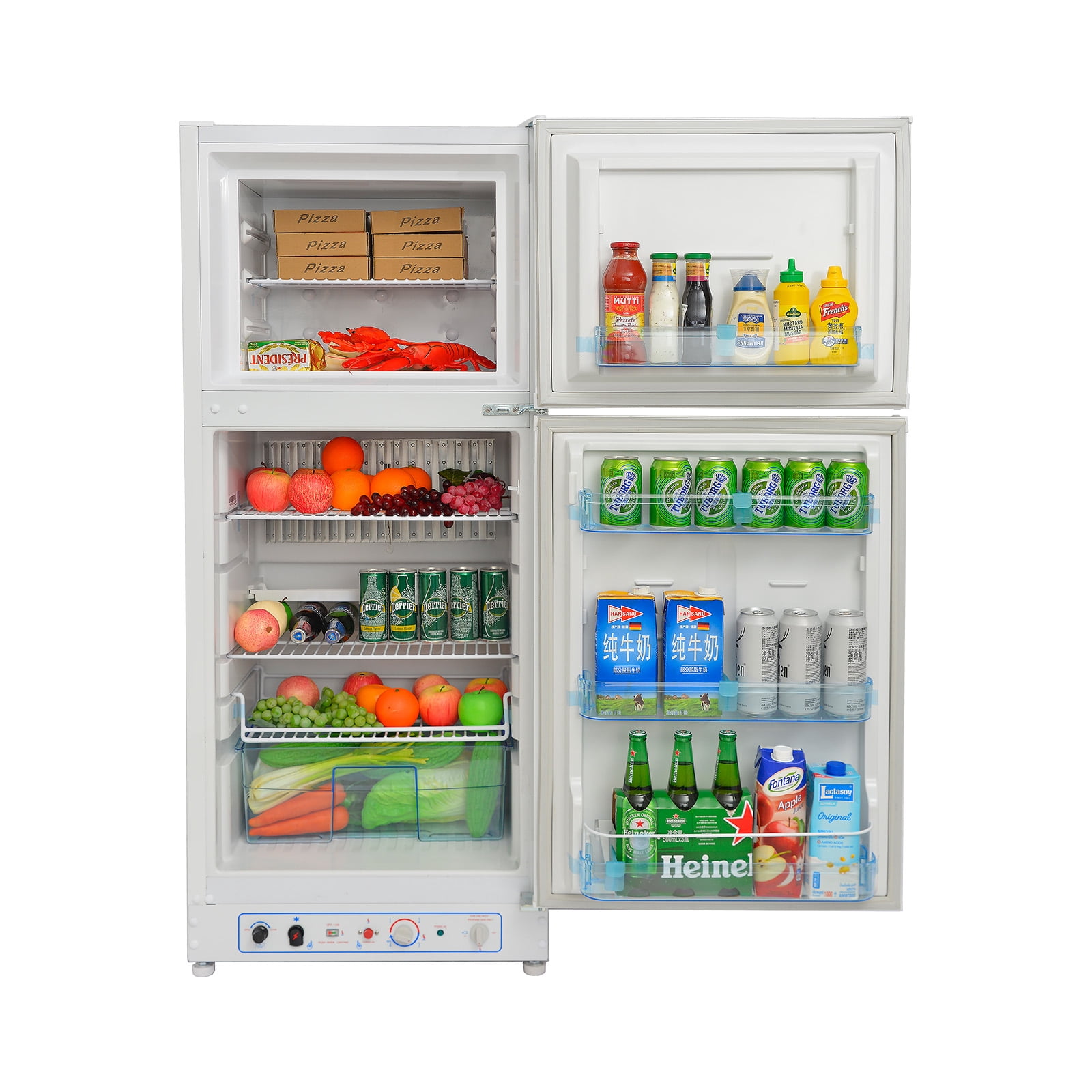 Smad 6.5 Cu ft Propane Refrigerator with Freezer LPG Fridge Cabin Camper Gas Fridge RV Home