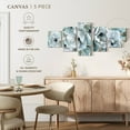 thumbnail image 4 of Elephant Stock Teal Harmony Ii Wall Art - Horizontal Multi Panel Canvas - Living Room Wall Decor - Floral And Botanical Multi Panel - White And Gray Decor By Carol Robinson - 42" x 19", 4 of 4