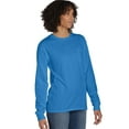 thumbnail image 4 of Hanes Unisex Garment Dyed Long Sleeve Pocket T-Shirt Summer Sky Blue S, 4 of 4