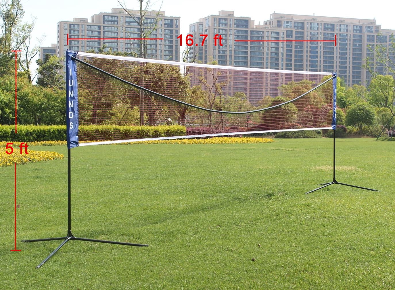 Exercise Equipment Portable Large Volleyball Net Badminton Net with Carrying Bag Stand/Frame 17FT,Workout Equipment
