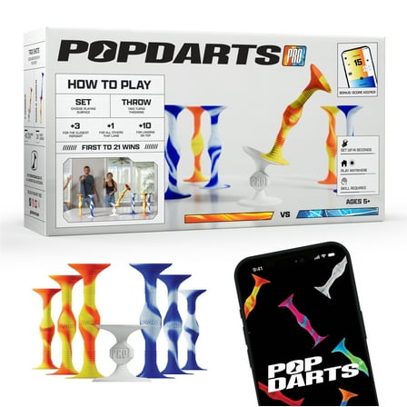 Popdarts PRO Pack Game Set (Fire & Ice) - Indoor, Outdoor Suction Cup Throwing Game - Competition with a POP