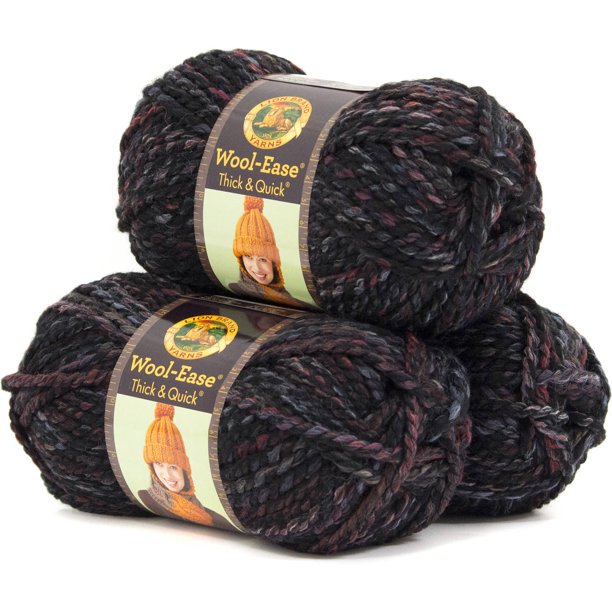 Lion Brand Yarn Wool Ease Thick and Quick Blackstone Classic Super