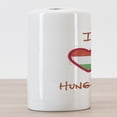 thumbnail image 3 of Hungary Ceramic Toothbrush Holder, I Love Hungary Text with Heart Colored in National Flag Tones Grunge Illustration, Decorative Versatile Countertop for Bathroom, 4.5" X 2.7", Multicolour, 3 of 4