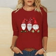 thumbnail image 2 of Fashion Fall Saving LiMoi Women's Christmas Blouse Three Quarter Sleeve Round Neck with Seasonal Print Tees Tshirts My Items, 2 of 5