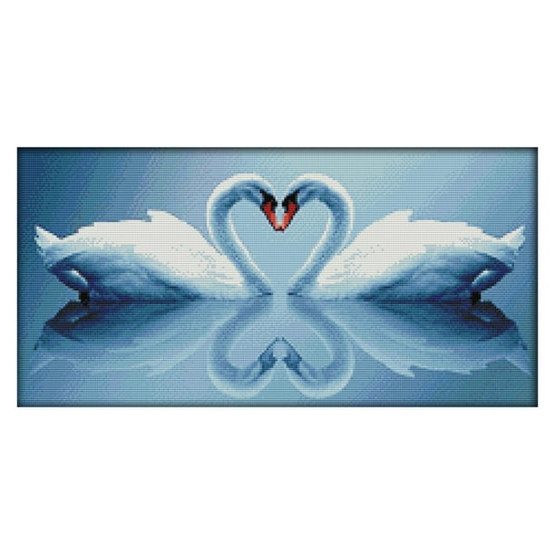 Cisne punto de cruz bordado 14CT estampado costura lienzo Kit DIY decoración del hogar FLhrweasw Nuevo