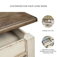 thumbnail image 4 of Signature Design by Ashley Realyn Lift Top Coffee Table – Cottage Two-Tone, Chipped White & Distressed Wood, Storage Drawer, Spring-Lift Top, 4 of 7