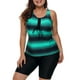 thumbnail image 1 of Plus Traje de Baño Atlético Tipo Rash Guard Capri Tankini para Mujer Talla, 1 of 6