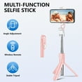 thumbnail image 6 of Selfie Stick for Phone, Extendable Travel Tripod with Wireless Remote for Selfies, Video Recording, Compatible with All Cell Phones, Pink, 6 of 9
