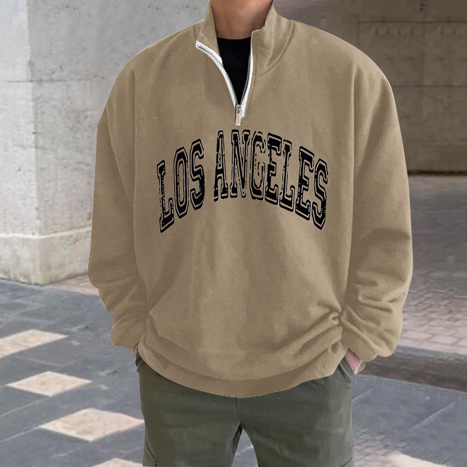 Beige pullover hoodie men's hotsell