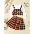 thumbnail image 2 of Suealasg Little Girls Fall Outfits 2Pcs Toddler Baby Girls Spring Clothes Set  Long Sleeve Bow Front Tops + Plaid Skirt Set 1-4 Years, 2 of 7
