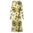 Dresses for Women 2024 High Waisted Sundress Long Sleeve V Neck Boho