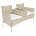 thumbnail image 5 of SAFAVIEH Viora Outdoor Patio Loveseat, Beige/White, 5 of 17