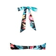 thumbnail image 5 of DHFJKG Womens Bikini Top Bathing Suit Open Back Halter Self Tie V Neck Floral Swimwear Tops Trendy Beachwear, 5 of 5