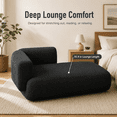 thumbnail image 6 of Miniyam Boucle Chaise Lounge Chair, One Arm Upholstered Chaise Sofa with Single-Sided Back and Legs for Living Room, Black, 6 of 7