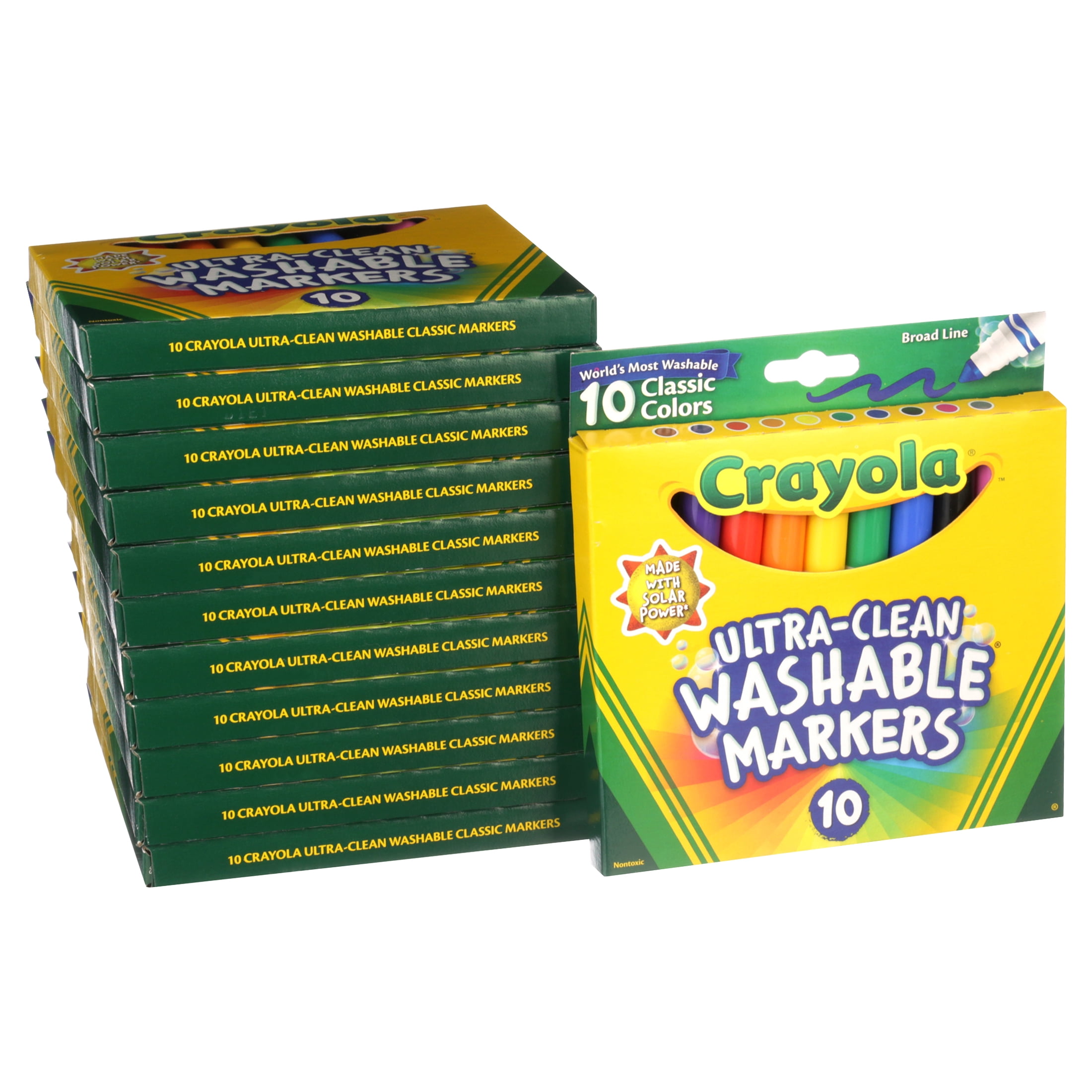 12 Packs: 10 ct. (120 total) Primary Broad Line Washable Markers by  Creatology™