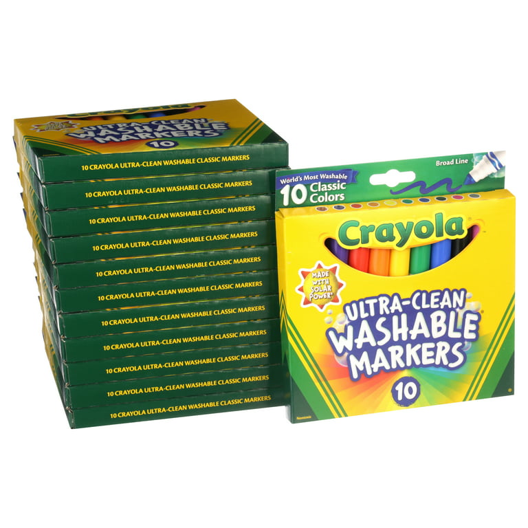 Crayola Ultra Clean Washable Markers Broad Line 12 Pack 10 Colors