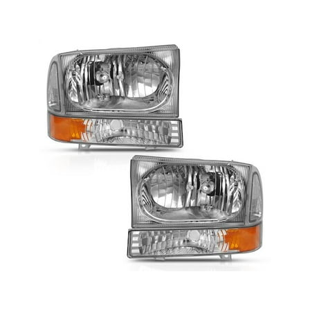 Headlight Set - Compatible with 1999 - 2004 Ford F-250 Super Duty 2000 2001 2002 2003