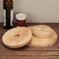 thumbnail image 3 of Uxcell 7.5" x 1.3" Wooden Lamp Base, Round Solid Wooden Base Wood Desk Lamp Display Stand Replacement, 3 of 5