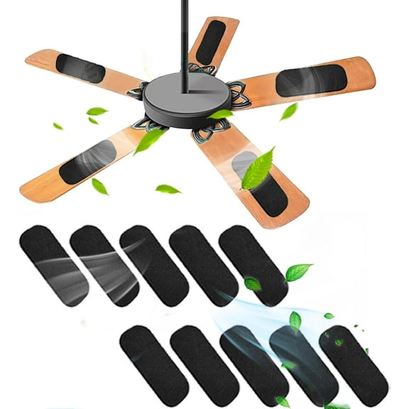 Ceiling Fan Filters for Blades, 10 Pack Set Activated Carbon Air Filters Ceiling Fan Air Purifier Pads, Charcoal Fan Filter for Ceiling Fan Dust Catcher, Dirt, Smoke, Common Household Contaminants