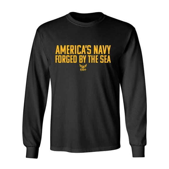 America's Navy Forged By The Sea Adult Long Sleeve T-shirt