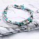 thumbnail image 4 of Boho, conchas, estrellas de mar, tortugas, tobilleras, pulseras tejidas para tobillos, cuentas, playa Joyas de verano ajustables para pies para mujeres y niñas (blanco) Blanco -, 4 of 4
