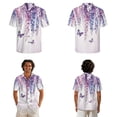 thumbnail image 2 of Whosucclay Butterfly Lavender Print Matchable Couple Hawaiian Luau Men Shirt or Women's Summer Beach Long Dress Sleeveless, Holiday Party Tank Dress Couple Travel Outfit for Hawaii Cruise, 4XL, 2 of 7