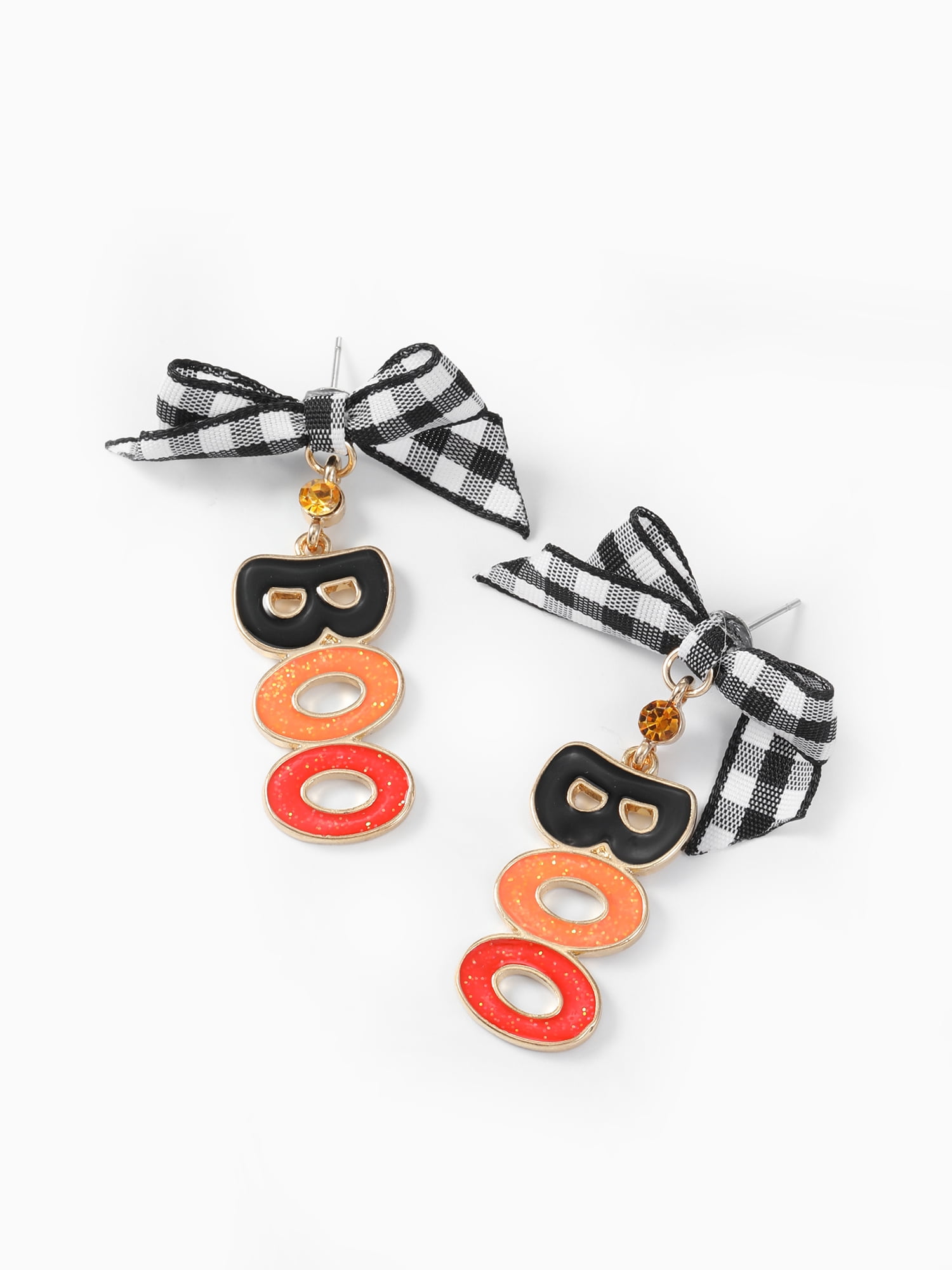 Way to Celebrate Boo Bow Halloween Drop Earrings, 1 Pair