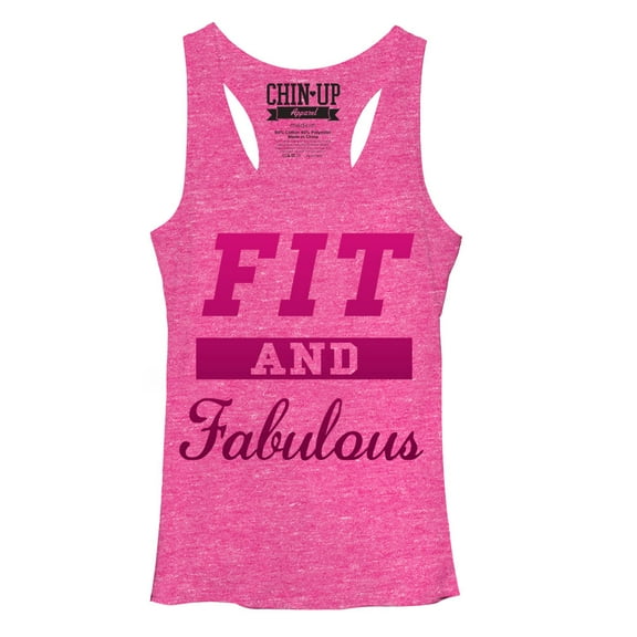 Women's CHIN UP Fit and Fabulous  Racerback Tank Top Pink Heather X Large